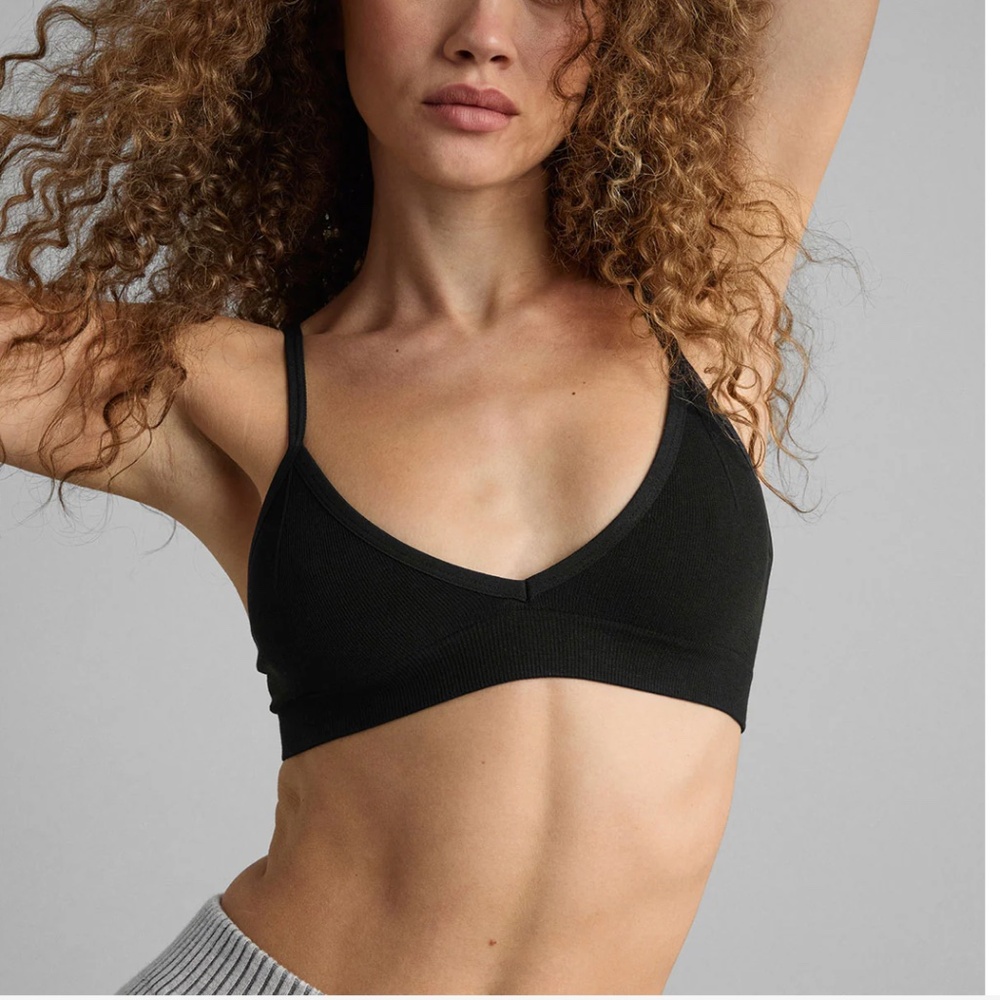 3/$42 LUNYA BNWT Seamless Modal Bare Bralette in Immersed Black Size XL